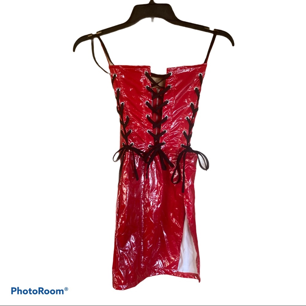 BRAND NEW SEXY RED TIE UP DRESS